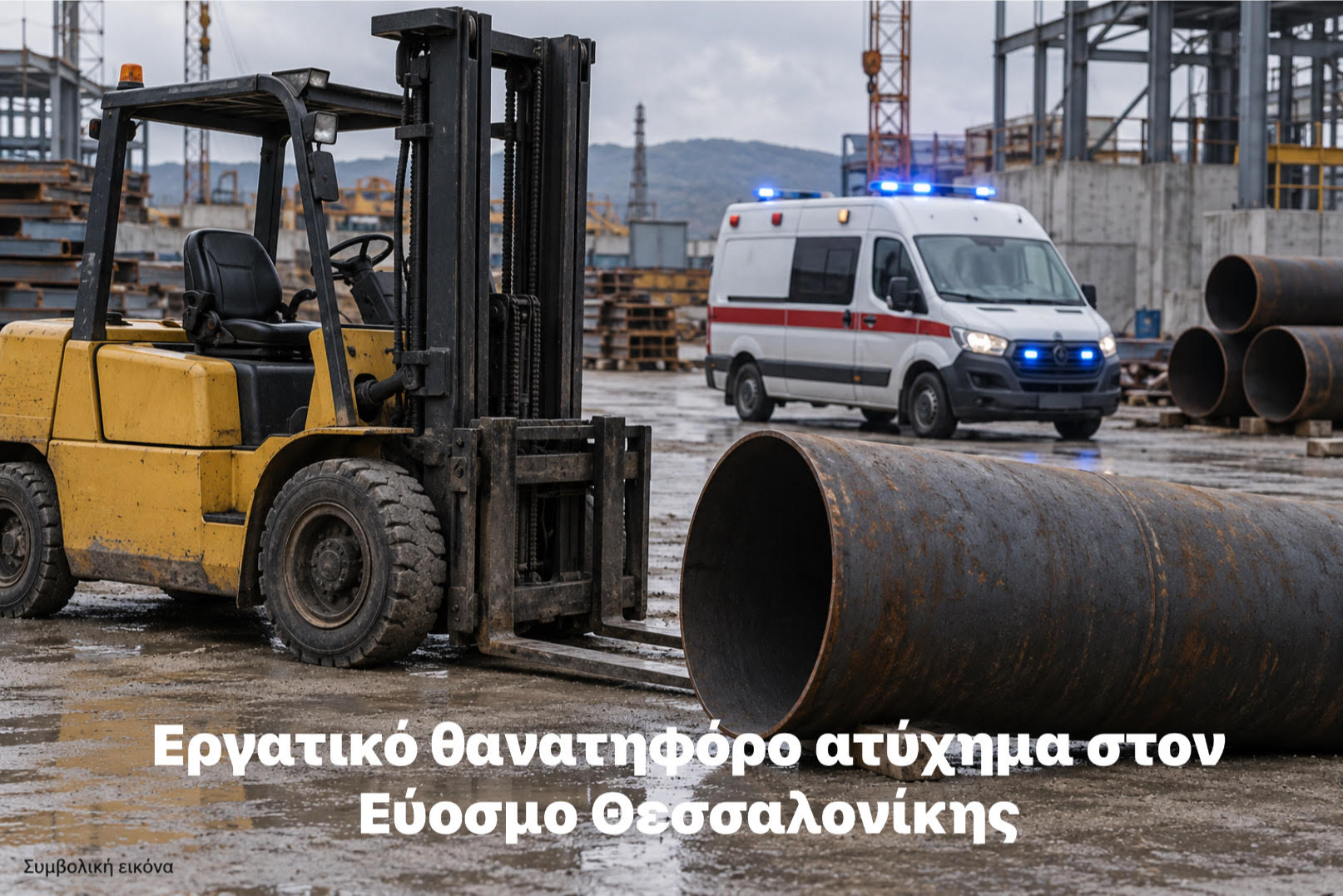 ΘΕΜΑ: Θανατηφόρο εργατικό ατύχημα στον Εύοσμο Θεσσαλονίκης.